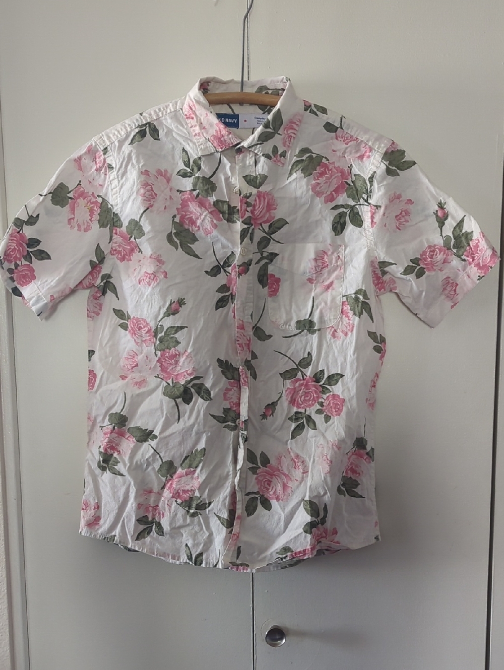 Short-Sleeve Floral Button-Up Shirt